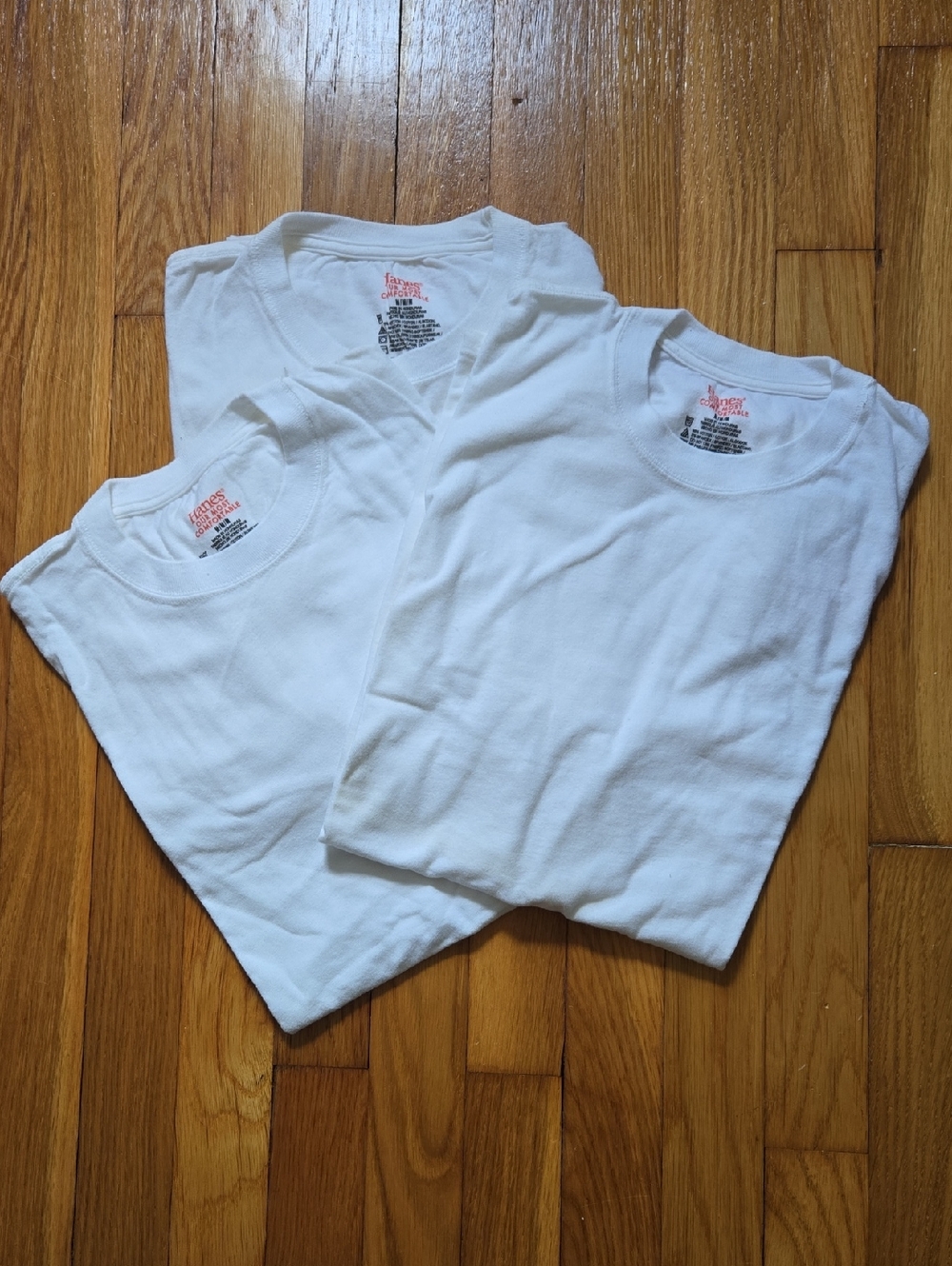 Hanes White Short Sleeve Crewneck Tees - Pack of 3